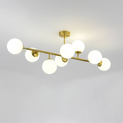 Kroonluchter met stang DORADO 8xE14/40W/230V goudkleurig
