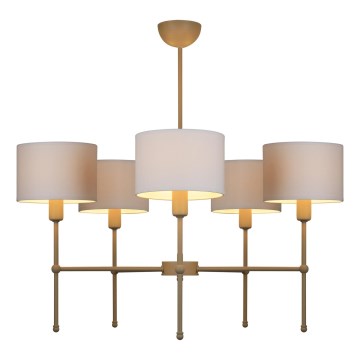 Kroonluchter met stang MADELA 5xE14/40W/230V wit/beige