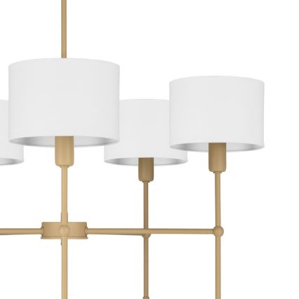 Kroonluchter met stang MADELA 5xE14/40W/230V wit/beige