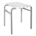 Kruk 44x45 cm zilver/wit