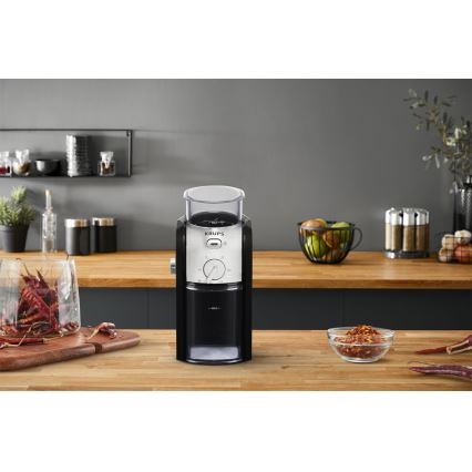 Krups - Elektrische koffiebonenmolen 110W/230V roestvrij/zwart