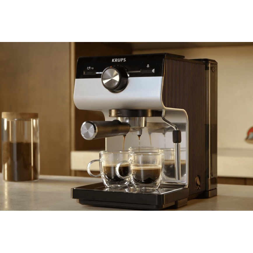 Krups - Hendel koffiezetapparaat voor twee kopjes AUTHENTIC 1450W/230V grijs
