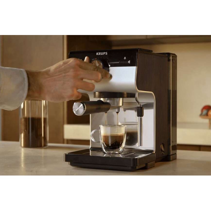 Krups - Hendel koffiezetapparaat voor twee kopjes AUTHENTIC 1450W/230V grijs