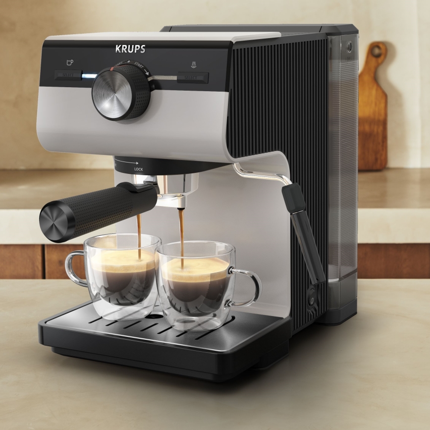 Krups - Hendel koffiezetapparaat voor twee kopjes AUTHENTIC 1450W/230V grijs