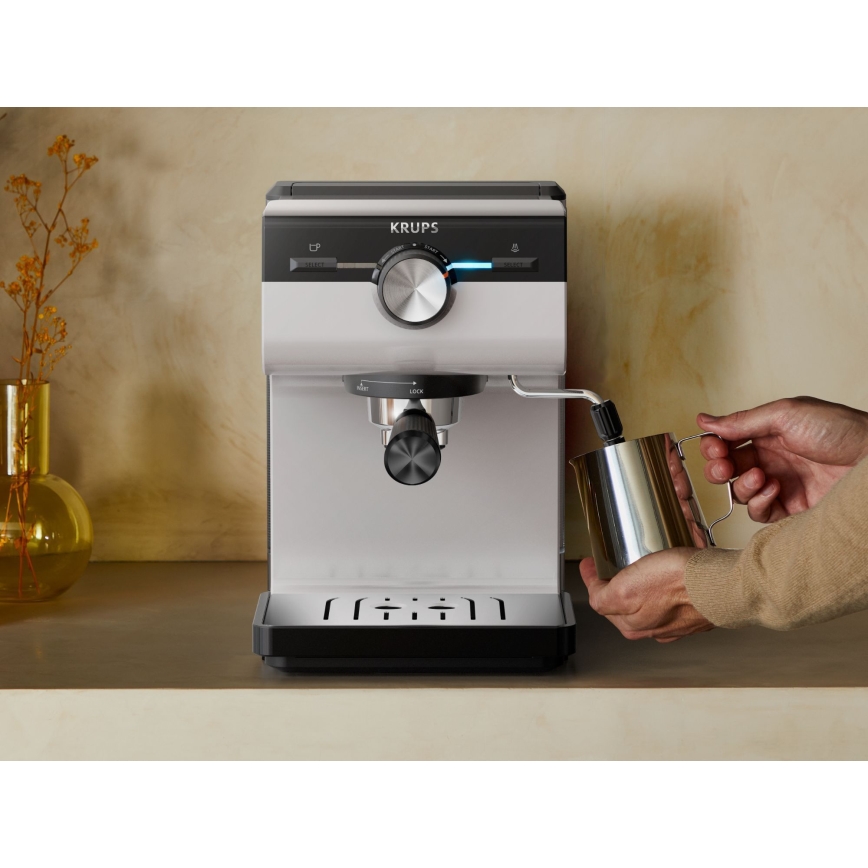 Krups - Hendel koffiezetapparaat voor twee kopjes AUTHENTIC 1450W/230V grijs