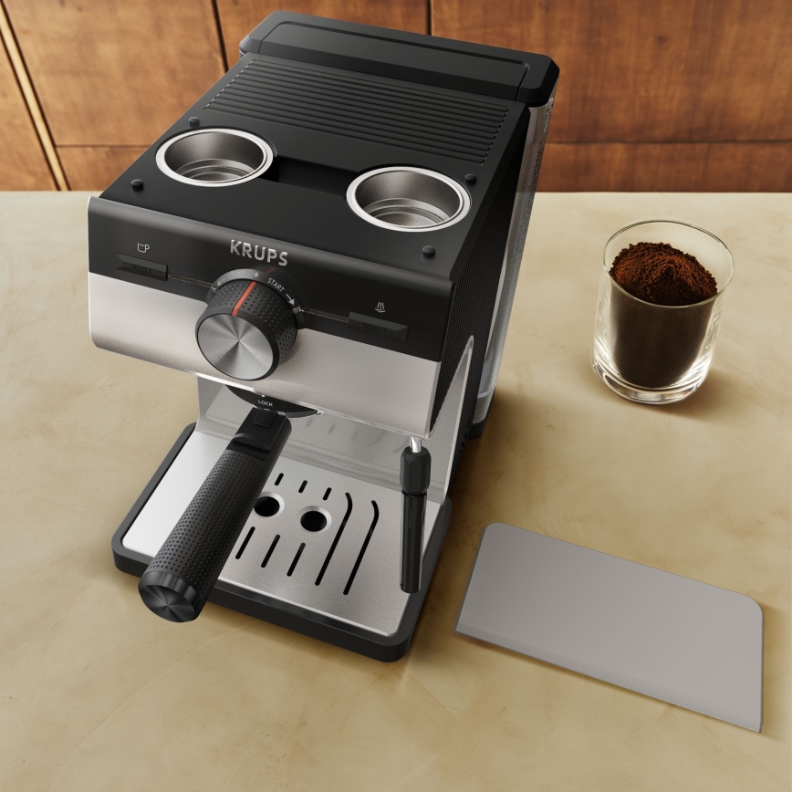 Krups - Hendel koffiezetapparaat voor twee kopjes AUTHENTIC 1450W/230V grijs