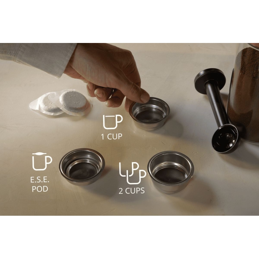 Krups - Hendel koffiezetapparaat voor twee kopjes AUTHENTIC 1450W/230V grijs