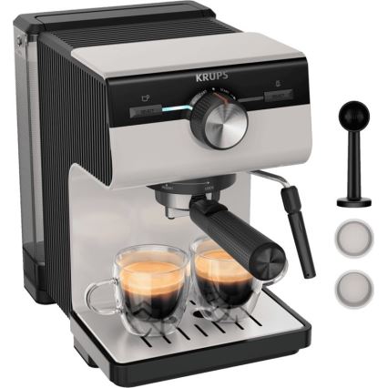 Krups - Hendel koffiezetapparaat voor twee kopjes AUTHENTIC 1450W/230V grijs