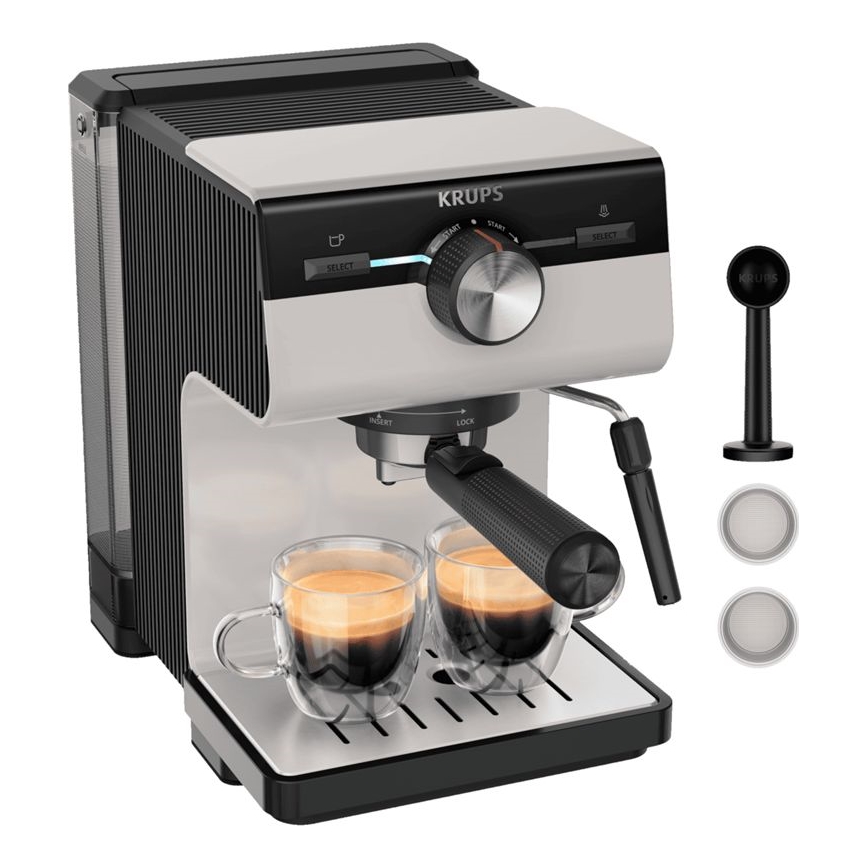 Krups - Hendel koffiezetapparaat voor twee kopjes AUTHENTIC 1450W/230V grijs