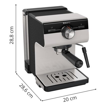 Krups - Hendel koffiezetapparaat voor twee kopjes AUTHENTIC 1450W/230V grijs