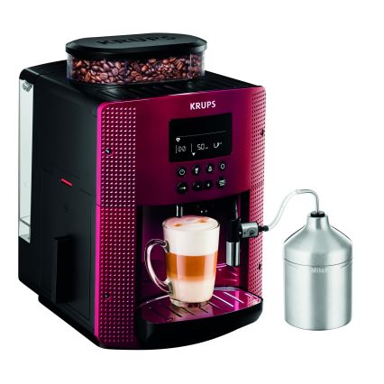 Krups - Machine à café automatique avec récipient à lait ESSENTIAL 1450W/230V rouge