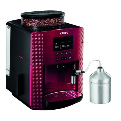 Krups - Machine à café automatique avec récipient à lait ESSENTIAL 1450W/230V rouge