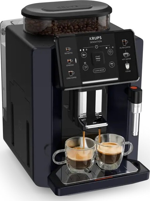 Krups - Machine à café automatique avec récipient à lait SENSATION 1450W/230V noir