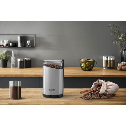 Krups - Moulin à café à grain électrique 85g FAST-TOUCH 200W/230V chrome mat