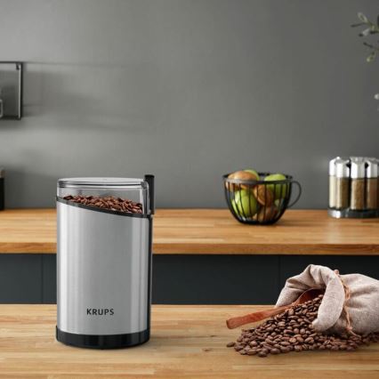 Krups - Moulin à café à grain électrique 85g FAST-TOUCH 200W/230V chrome mat