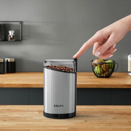 Krups - Moulin à café à grain électrique 85g FAST-TOUCH 200W/230V chrome mat
