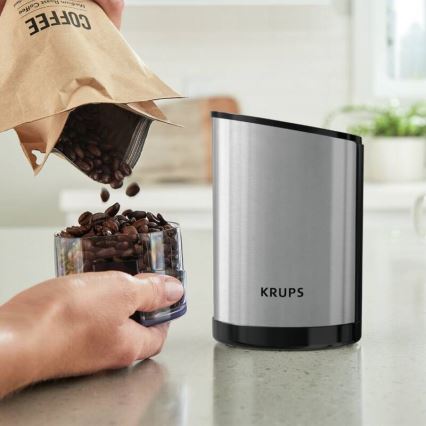 Krups - Moulin à café à grain électrique 85g FAST-TOUCH 200W/230V chrome mat