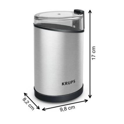 Krups - Moulin à café à grain électrique 85g FAST-TOUCH 200W/230V chrome mat
