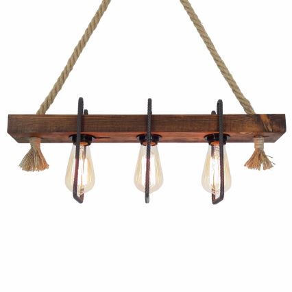 KUTUK Hanglamp 3xE27/40W/230V - Dennenhout