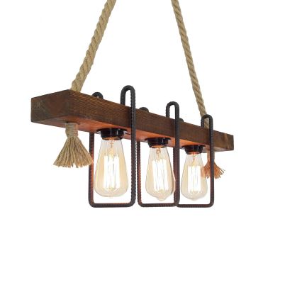 KUTUK Hanglamp 3xE27/40W/230V - Dennenhout