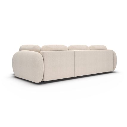 L-vormige hoekbank met slaapfunctie en opbergruimte OLBIA, rechts, beige