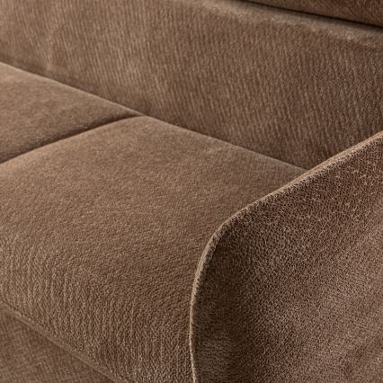 L-vormige opvouwbare hoekbank met een opslagruimte BEJA beige links