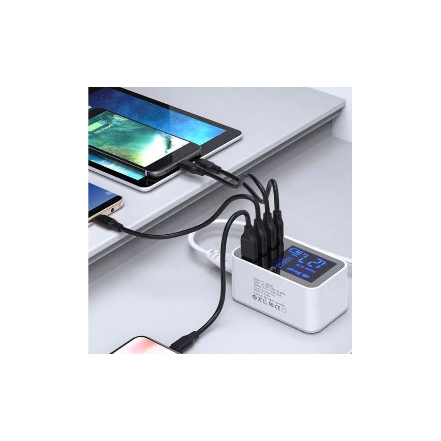 Laadstation 3xUSB A + 1xUSB C