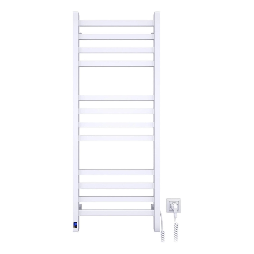 Ladderradiator voor badkamer met thermostaat AVANGARD 459W/230V 120,6cm IP44 wit rechts vierkant