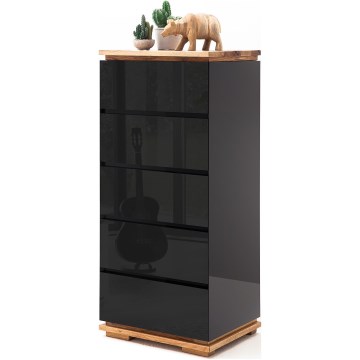 Ladekast ARVI zwart/eiken