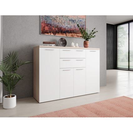 Ladekast BRUNO sonoma eik/wit