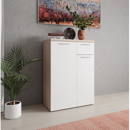 Ladekast BRUNO sonoma eik/wit
