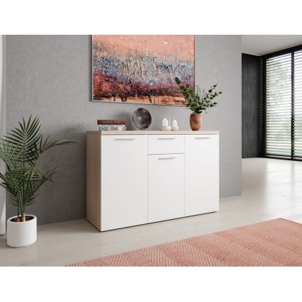 Ladekast BRUNO sonoma eik/wit