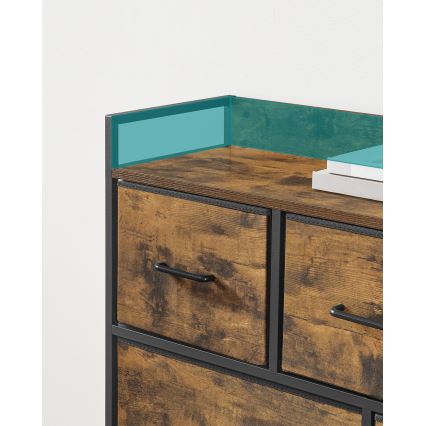 Ladekast met lades KIRA bruin/zwart