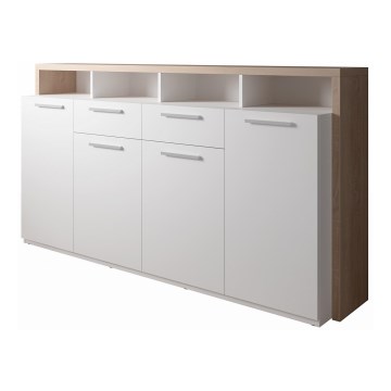 Ladekast LEBY Sonoma-eik/wit