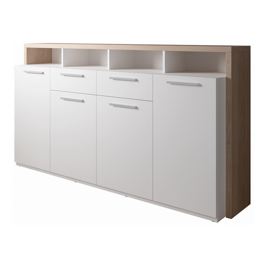 Ladekast LEBY Sonoma-eik/wit
