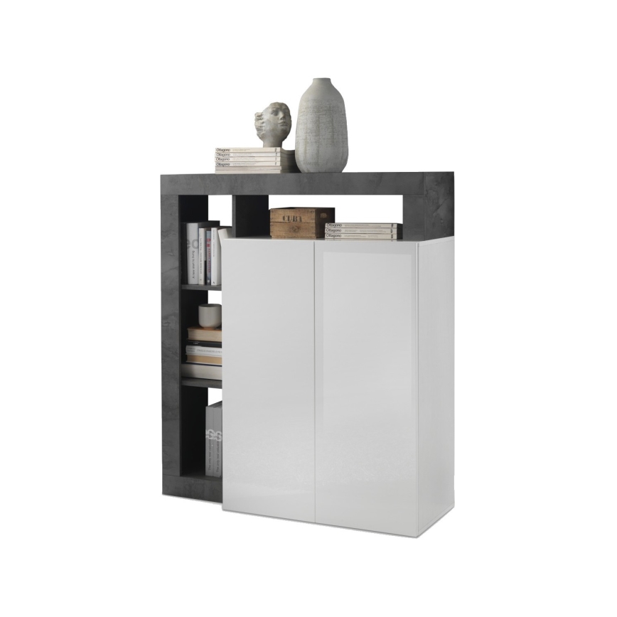 Ladekast LENOR wit/antraciet