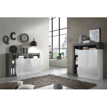 Ladekast LENOR wit/antraciet