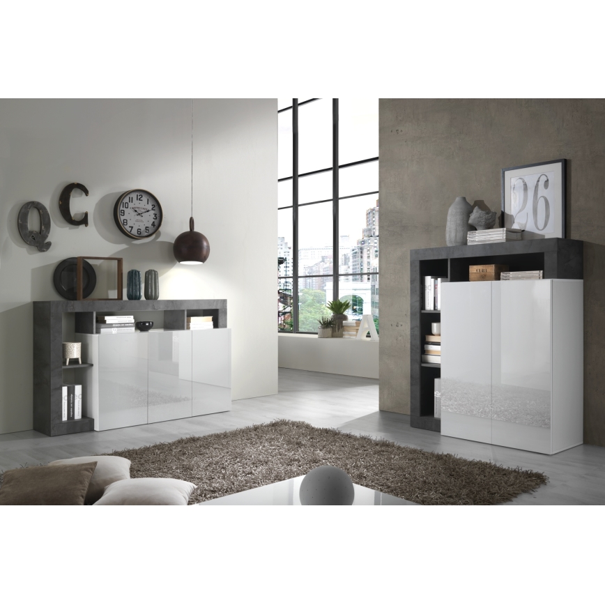 Ladekast LENOR wit/antraciet