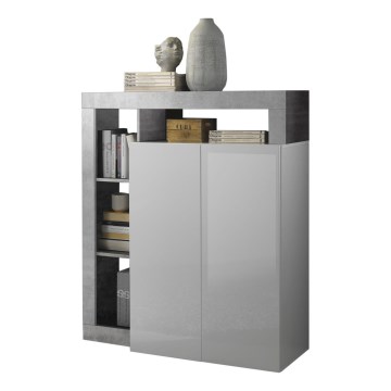 Ladekast LENOR wit/betongrijs