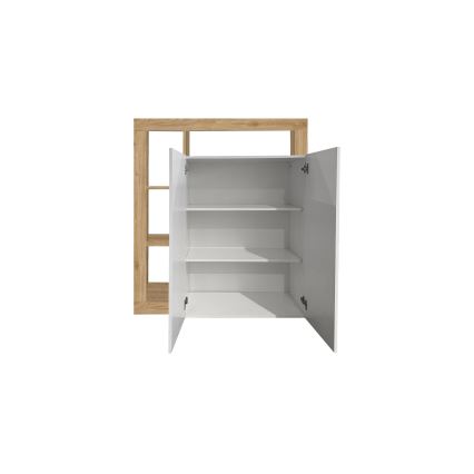 Ladekast LENOR wit/bruin