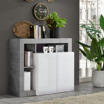 Ladekast LENOR wit/grijs (betonlook)