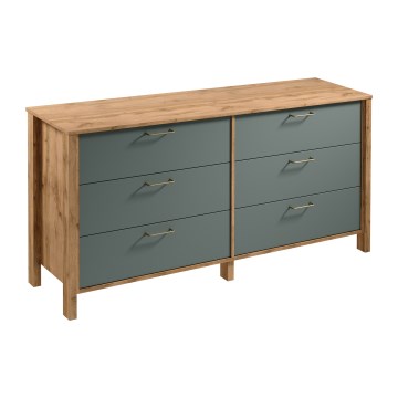 Ladekast MENTA 170x81x47 cm Wotan-eik/groen