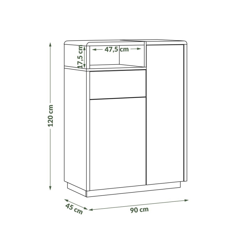Ladekast met lade FRED antraciet/artisan eik
