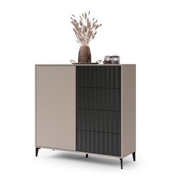 Ladekast met lades RONJA taupe/zwart