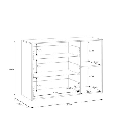 Ladekast met lades URO artisan eiken/ wit