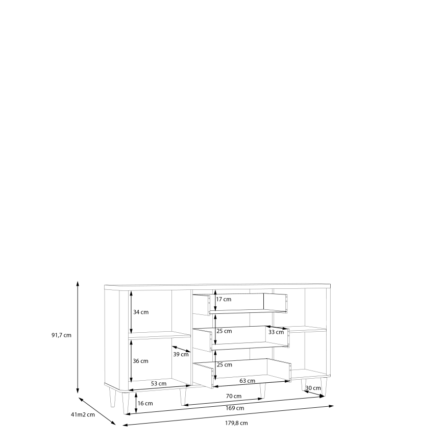 Ladekast met lades VIRO bruin/beige