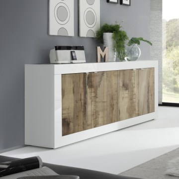 Ladekast NERILA wit/bruin