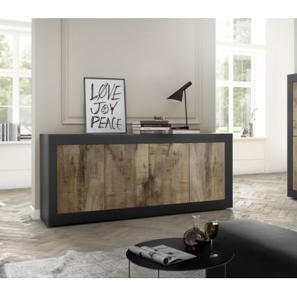 Ladekast NERILA zwart/bruin