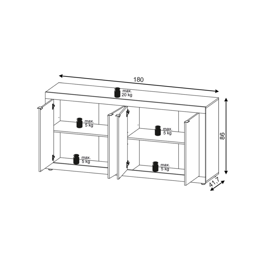 Ladekast RUNEA lichtbruin/antraciet