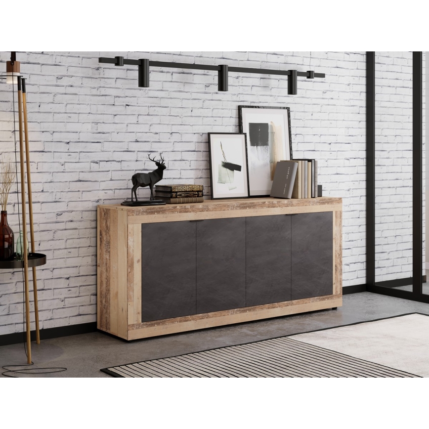 Ladekast RUNEA, lichtbruin/antraciet